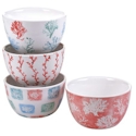 Certified International Water Coral Square Ice Cream Bowl