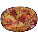 Certified International Watercolor Poppies Oval Platter