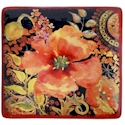 Certified International Watercolor Poppies Square Platter