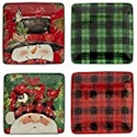 Certified International Winter's Plaid Notes Canape Plate