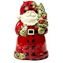Certified International Winter's Plaid Santa Cookie Jar