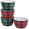 Certified International Winter's Plaid Ice Cream Bowl