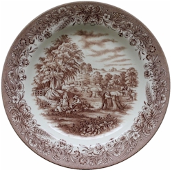CURRIER IVES HARVEST BLUE DINNER PLATE CHURCHILL HERITAGE MADE IN ENGLAND 13018 