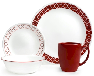 Corelle Crimson Trellis