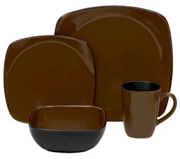 Corelle Hearthstone Spice Alley Square Forest Brown