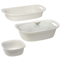 CorningWare etch White Linen