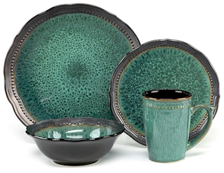 Jenna Green Dinnerware by Cuisinart CDST1-S4JEG