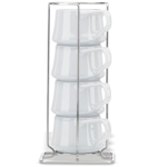 Dansk Kobenstyle White Demitasse Cup with Storage Rack