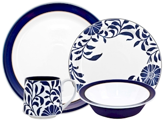 Blue Denby Malmo Bloom Soup and Cereal Bowl 