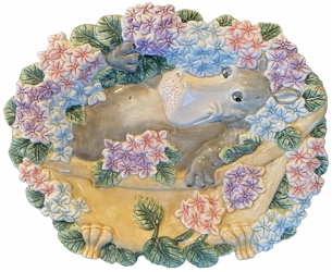Hippos and Hydrangeas by Fitz and Floyd