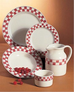 Checkmates Red by Hartstone Pottery