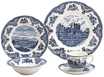7660780 Johnson Brothers OLD BRITAIN CASTLES BLUE Dinner Plate Imperfect 