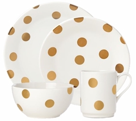 Discontinued Lenox All in Good Taste Deco Dot Gold Dinnerware by Kate Spade