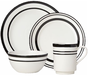 Lenox All in Good Taste Sculpted Stripe Black by Kate Spade