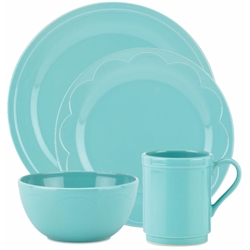 Discontinued Lenox All in Good Taste Sculpted Scallop Turquoise Dinnerware  by Kate Spade