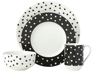 Kate Spade Black White Stripes Dots Dinnerware Collection