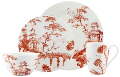 Lenox Toile Tale Sienna by Scalamandre