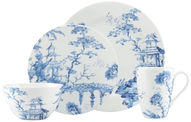 Lenox Toile Tale Sky Blue by Scalamandre