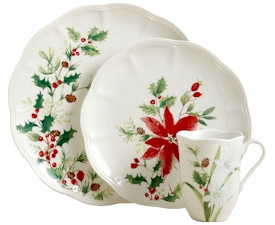 Lenox Plate Winter Meadow Holiday Poinsettia Discontinued Rare 8