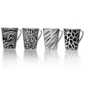 Mikasa Color Studio Black/Platinum Animal Print Mug