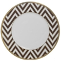 Mikasa Color Studio Brown/Gold Zigzag Accent Plate