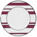 Mikasa Color Studio Fuschia/Platinum Stripe Accent Plate