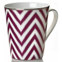 Mikasa Color Studio Fuschia/Platinum Zigzag Mug