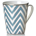 Mikasa Color Studio Light Blue/Platinum Zigzag Mug