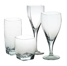 Discontinued Mikasa Panache Crystal. modern breakfast nook table set. 