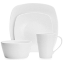 Noritake WoW (White-on-White) Swirl Square Place Setting