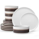 Noritake ColorStax Stripe Brown Dinnerware Set