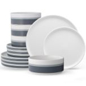 Noritake ColorStax Stripe Grey Dinnerware Set