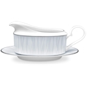 Noritake Glacier Platinum Gravy Boat with Tray