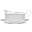 Noritake Linen Road Gravy Boat with Tray