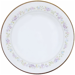 On Sale Made in the Sri Lanka Contemporary Fine China by Noritake Lilac Time Purple,Pink and White Flower 10.25 inch DinnerChop Plate Whi
