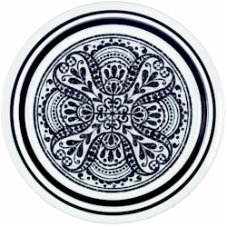 Noritake Malaga Black Rings Intricate Center Design Dinner Plate