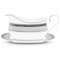 Noritake Odessa Platinum Gravy Boat with Tray