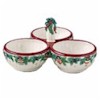 Pfaltzgraff Holiday Garland Divided Tidbit Tray with Handle