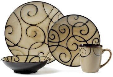 Pfaltzgraff Studio Black Scroll