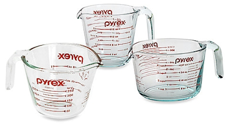 Pyrex 4 Piece Glass Measuring Cup Set, Includes 1-Cup, 2-Cup, 4-Cup, a —  CHIMIYA