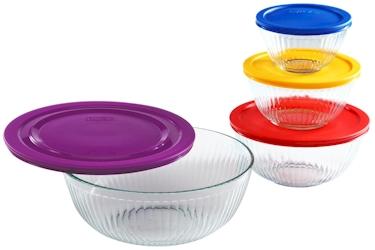 Pyrex 7401 3-Cup Sculpted Glass Mixing Bowl