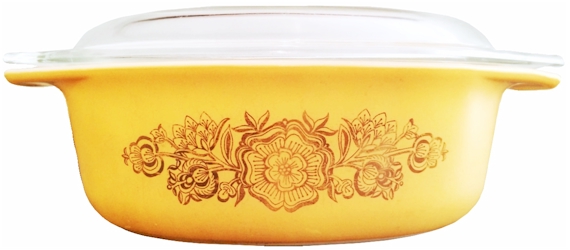 Golden Rosette by Pyrex