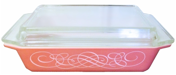 Pink Scroll by Pyrex