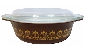 Tulip Gold on Brown by Pyrex