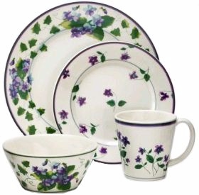 Waverly Sweet Violet 11" Dinner Plate White Purple Green Discontinued 